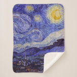 Vincent Van Gogh Starry Night Vintag Kunstkunst Sherpadecke<br><div class="desc">Vincent van Gogh Starry Night Fine Art Painting Starry Night ist ein Gemälde des niederländischen post-impressionistischen Künstlers Vincent van Gogh. Der blaue Nachthimmel ist voll von wirbelnden Wolken, Sternen und einem hellen Halbmond. Die Sternennacht ist die einzige Nacht in der Serie von Ausblicken aus seinem Schlafzimmerfenster. Bewegung: Post-Impressionismus. Schöne, kunstvoll...</div>