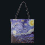 Vincent Van Gogh Starry Night Vintag Kunstkunst Tasche<br><div class="desc">Vincent van Gogh Starry Night Fine Art Painting Starry Night ist ein Gemälde des niederländischen post-impressionistischen Künstlers Vincent van Gogh. Der blaue Nachthimmel ist voll von wirbelnden Wolken, Sternen und einem hellen Halbmond. Die Sternennacht ist die einzige Nacht in der Serie von Ausblicken aus seinem Schlafzimmerfenster. Bewegung: Post-Impressionismus. Schöne, kunstvoll...</div>