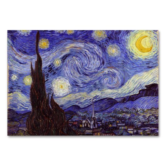 Vincent Van Gogh Starry Night Vintag Kunstkunst Tischnummer (Vorderseite)
