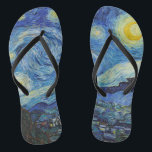 Vincent Van Gogh Starry Night Vintage Kunstgeschic Badesandalen<br><div class="desc">Vincent Van Gogh Starry Night Vintag Fine Art Flip Flops</div>