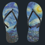 Vincent Van Gogh Starry Night Vintage Kunstgeschic Badesandalen<br><div class="desc">Vincent Van Gogh Starry Night Vintag Fine Art Flip Flops</div>