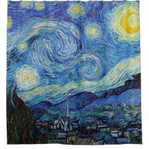 Vincent Van Gogh Starry Night Vintage Kunstgeschic Duschvorhang