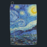 Vincent Van Gogh Starry Night Vintage Kunstgeschic Golfhandtuch<br><div class="desc">Vincent Van Gogh Starry Night Vintag Fine Art Gold Handtuch</div>