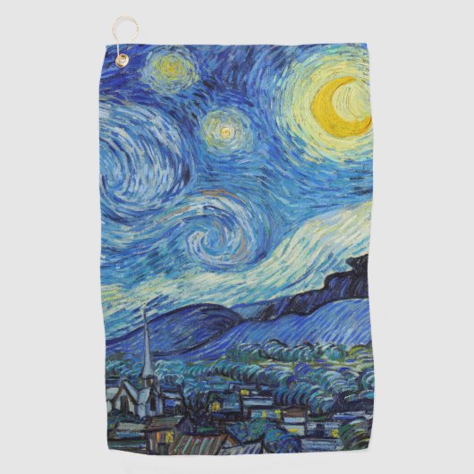 Vincent Van Gogh Starry Night Vintage Kunstgeschic Golfhandtuch (Vorderseite)