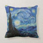 Vincent Van Gogh Starry Night Vintage Kunstgeschic Kissen<br><div class="desc">Vincent Van Gogh Starry Night Vintag Fine Art Throw Kissen</div>
