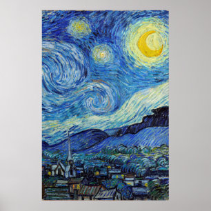 Vincent Van Gogh Starry Night Vintage Kunstgeschic Poster