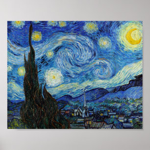 Vincent Van Gogh Starry Night Vintage Kunstgeschic Poster