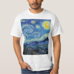 Vincent Van Gogh Starry Night Vintage Kunstgeschic T-Shirt<br><div class="desc">Vincent Van Gogh Starry Night Vintag Fine Art T - Shirt</div>