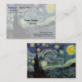 Vincent van Gogh, Starry Night Visitenkarte (Vorne/Hinten)