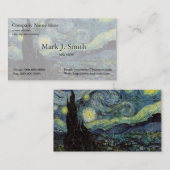 Vincent van Gogh, Starry Night Visitenkarte (Vorne/Hinten)