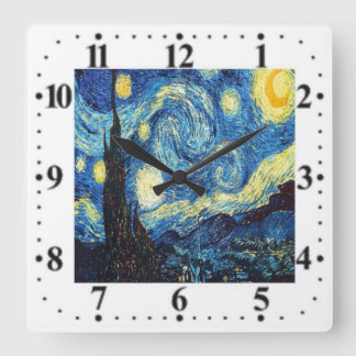 Vincent Van Gogh Starry Night Wall Clock Quadratische Wanduhr