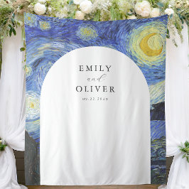 Vincent Van Gogh Starry Night Wedding Background Wandteppich