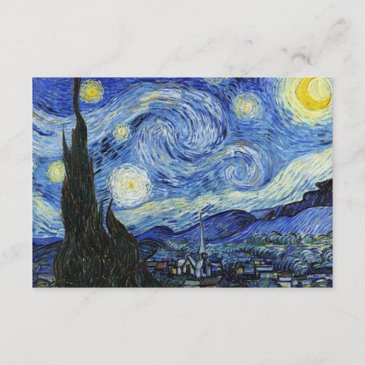 Vincent Van Gogh Starry Night Wedding Begleitkarte (Rückseite)