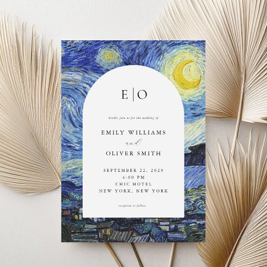 Vincent Van Gogh Starry Night Wedding Einladung