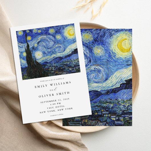 Vincent Van Gogh Starry Night Wedding Einladung