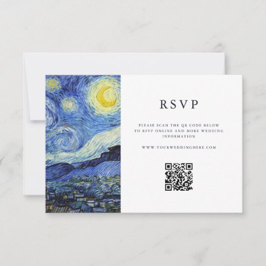 Vincent Van Gogh Starry Night Wedding RSVP Karte (Vorderseite)