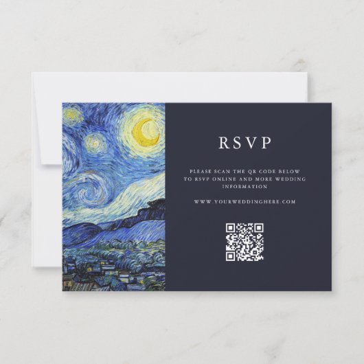 Vincent Van Gogh Starry Night Wedding RSVP Karte (Vorderseite)