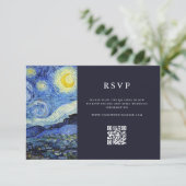Vincent Van Gogh Starry Night Wedding RSVP Karte (Stehend Vorderseite)