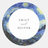 Vincent Van Gogh Starry Night Wedding Runder Aufkleber (Vorderseite)