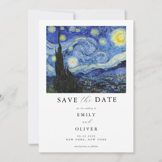 Vincent Van Gogh Starry Night Wedding Save The Date (Vorderseite)
