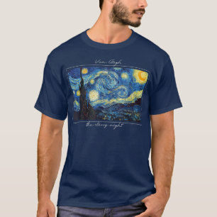 Vincent Van Gogh Starry Night Womens Girls Graphic T-Shirt