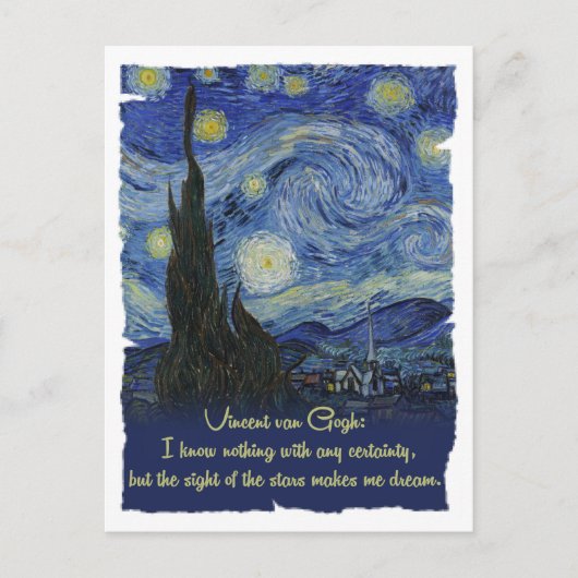 Vincent van Gogh Stars machen mich Traum CC0774 Qu Postkarte (Vorderseite)