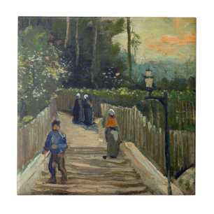 Vincent van Gogh - Steiler Weg in Montmartre Fliese