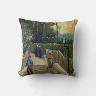 Vincent van Gogh - Steiler Weg in Montmartre Kissen