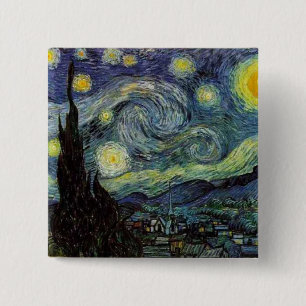 Vincent van Gogh - Sternennacht Button