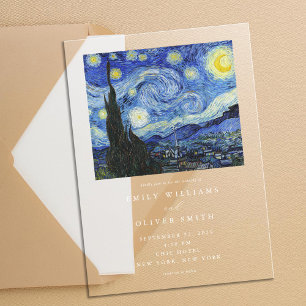 Vincent Van Gogh Sternennacht Hochzeit Acryleinladungen