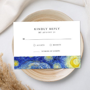 Vincent Van Gogh Sternennacht Hochzeit RSVP Karte