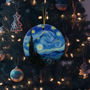 Vincent Van Gogh Sternennacht Keramik-Weihnachtsba Keramik Ornament