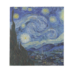 Vincent Van Gogh - Sternennacht. Kunstmalerei Notizblock