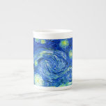 Vincent van Gogh-Sternennacht Porzellantasse<br><div class="desc">Van Goghs berühmtes Gemälde "Die Sternennacht". Während seines  am Asyl von Saint Remy in den 1880er Jahren malte van Gogh die sanften Hügel und Zypressenbäume,  die er aus seinem Fenster sah.  Digitale Verstärkung durch PixDezines.Copyright © 2008-2016 PixDezines.com™ und PixDezines™ auf zazzle.com. Alle Rechte vorbehalten.</div>