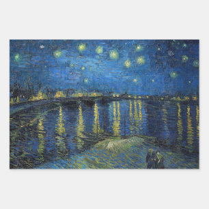 Vincent van Gogh - Sternennacht über der Rhone Geschenkpapier Set