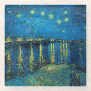 Vincent Van Gogh Sternennacht über der Rhone Glasuntersetzer