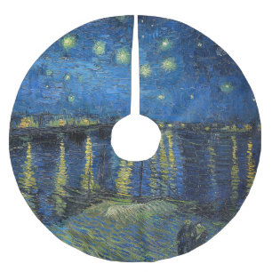 Vincent van Gogh - Sternennacht über der Rhone Polyester Weihnachtsbaumdecke