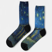 Vincent van Gogh - Sternennacht über der Rhone Socken (Linkes Detail)