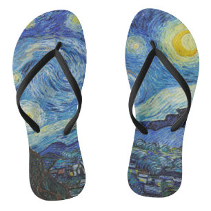 Vincent Van Gogh Sternennacht Vintage-Fine-Art Badesandalen