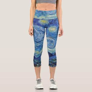 Vincent Van Gogh Sternennacht Vintage-Fine-Art-Kun Capri Leggings