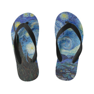 Vincent Van Gogh Sternennacht Vintage-Fine-Art-Kun Kinderbadesandalen