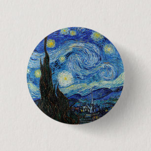 Vincent Van Gogh Sternennacht Vintage Kunst Button