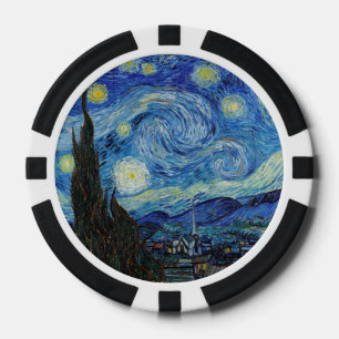 Vincent Van Gogh Sternennacht Vintage Kunst Pokerchips