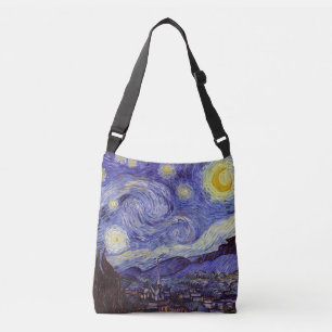 Vincent Van Gogh Sternennacht Vintage Kunst Tragetaschen Mit Langen Trägern