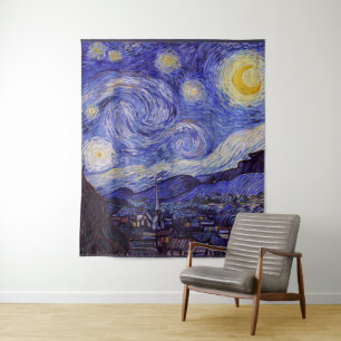 Vincent Van Gogh Sternennacht Vintage Kunst Wandteppich