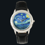 vincent van gogh sternte Nacht Armbanduhr<br><div class="desc">Van Goghs berühmtes Gemälde "The Starry Night". In den 1880er Jahren, als er während seines bleibe am Asyl von Saint Remy bemalt wurde, stellte van Gogh die sanften Hügel und Zypressen dar, die er aus seinem Fenster sah. Digitale Verstärkung durch PixDezines. Copyright © 2008-2016 PixDezines.com™ und PixDezines™ auf zazzle.com. Alle...</div>