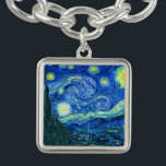 vincent van gogh sternte Nacht Charm Armband<br><div class="desc">Van Goghs berühmtes Gemälde "The Starry Night". In den 1880er Jahren, als er während seines bleibe am Asyl von Saint Remy bemalt wurde, stellte van Gogh die sanften Hügel und Zypressen dar, die er aus seinem Fenster sah. Digitale Verstärkung durch PixDezines. Copyright © 2008-2016 PixDezines.com™ und PixDezines™ auf zazzle.com. Alle...</div>