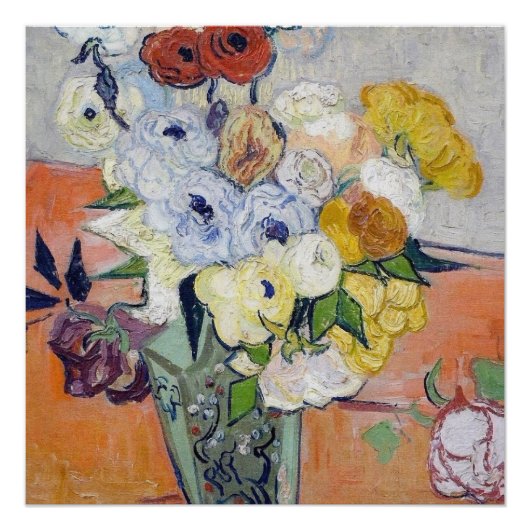 Vincent Van Gogh - Still Life - Japanische Vase Poster (Vorderseite)