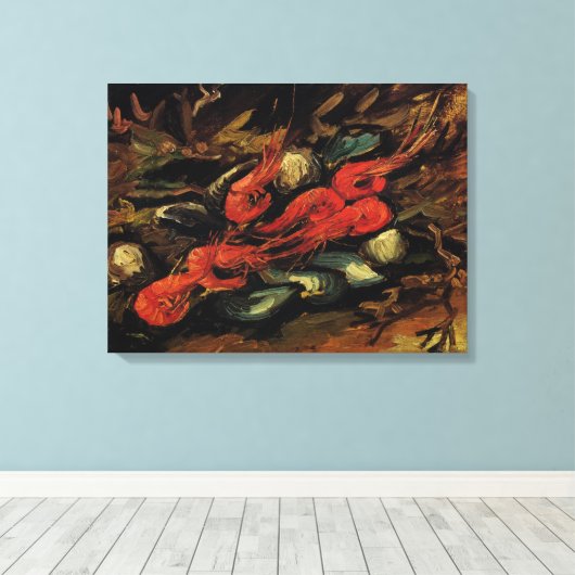 Vincent van Gogh - Still Life Mussels und Shrimp Leinwanddruck (Insitu (Holzboden))