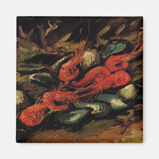 Vincent van Gogh - Still Life Mussels und Shrimp Magnet (Vorne)